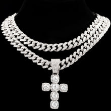 Load image into Gallery viewer, Skhek Iced Out Crystal Cross Miami Cuban Link Chain Necklace For Women Men Luxury Square Rhinestone Cross Choker Necklace Punk Jewelry