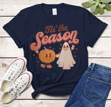 Load image into Gallery viewer, SKHEK Cute Fall Graphic Tee Women&#39;s Halloween Cute Ghost Spooky Season Shirt, Trick Or Treat Costume 100% Cotton Unisex