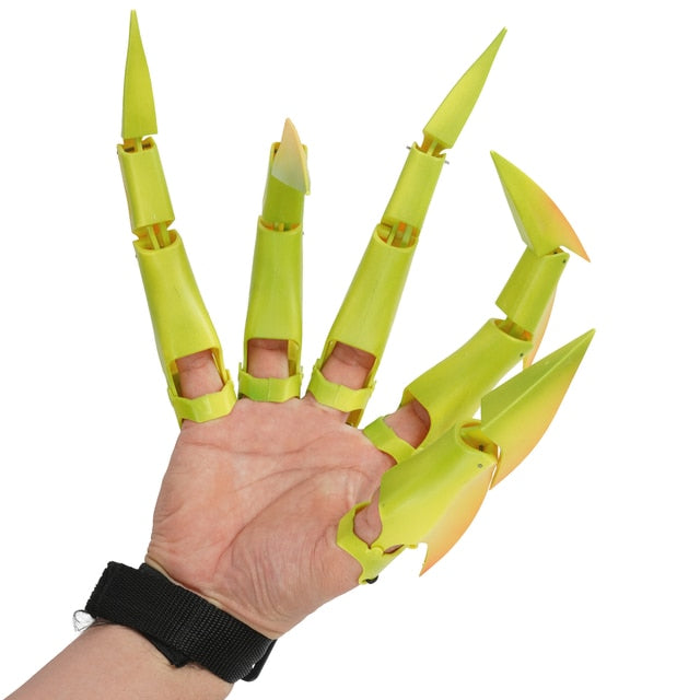 SKHEK Creative Articulated Fingers Halloween Fingers Gloves Extensions Halloween Decoration Props Horror Ghost Claw Movable Finger