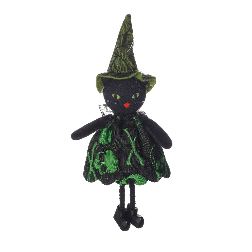 SKHEK 1Pc Halloween Doll Bar Decor Pumpkin Ghost Witch Black Cat Pendant Scary Halloween Kids Gift Halloween Party Decoration For Home