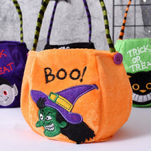 Load image into Gallery viewer, SKHEK Halloween Portable Pumpkin Bag Trick Or Treat Kids Candy Bag Non-Woven Happy Halloween Day Gift Pumpkin Backpack Shoulder Bag
