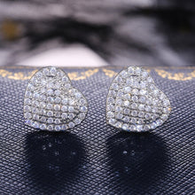 Load image into Gallery viewer, Skhek Luxury Heart Zircon Crystal Stud Earrings for Women Mirco Pave CZ Female Accessories Band Wedding Statement Jewelry