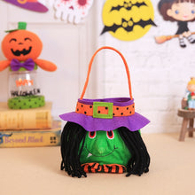 Load image into Gallery viewer, SKHEK Cute Halloween Candy Bag Haloween Pumpkin Witch Black Cat Handbag Trick Or Treat Gift Bag Kids Favor Happy Halloween Party Decor