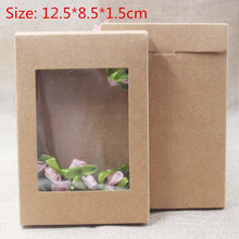 Load image into Gallery viewer, Skhek  10pcs/set Multi Color Paper Gift Package&amp;Display Box Wedding Party Favor Box Candy Box with Clear PVC Window Birthday Gift Box