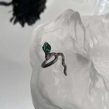 Load image into Gallery viewer, Skhek    Vintage Punk Snake Shape Ring for Men Women Korean Elegant Opening Adjustable Crystal Rings Weddings Party Jewelry