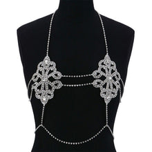 Load image into Gallery viewer, Skhek Fashion Accessories New Bikini Crystal Rhinestone Sexy Chest Chain Trendy Women&#39;s Geometric Diamond Body Chain ST001-4