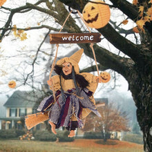 Load image into Gallery viewer, SKHEK Halloween Halloween Horror Witch Doll Hanging Ornaments Flying Witch With Broom Pendant Halloween Party Decoration For Home DIY Wreath