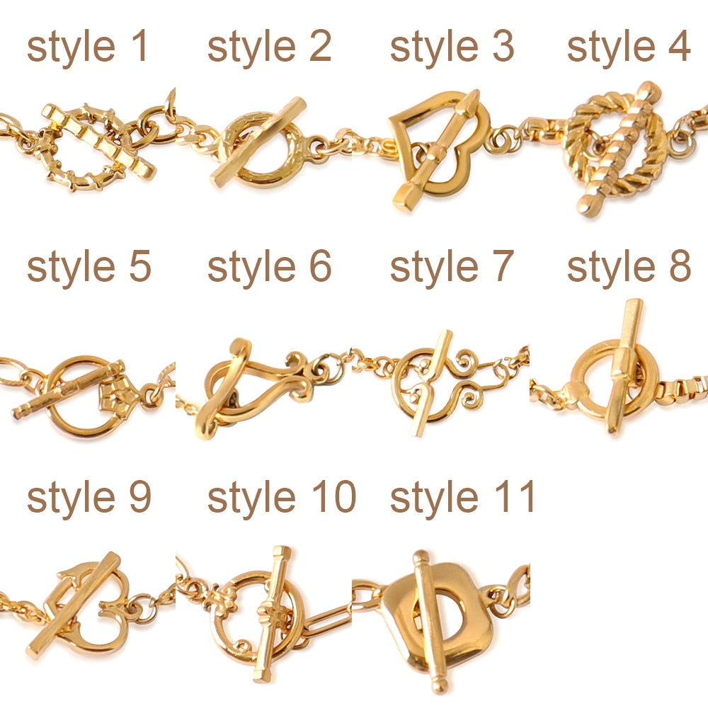 Fashion 316L Stainless Steel Bracelets For Women Chain Bracelet Minimalist Charm Bracelet OT Buckle Bracelets Girl Jewelry Gifts