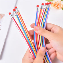 Load image into Gallery viewer, Skhek Back to School 10Pcs Colorful Magic Bendy Flexible Soft Pencil With Eraser Pen Student Writing Drawing Christmas Pencils School Office Supplies