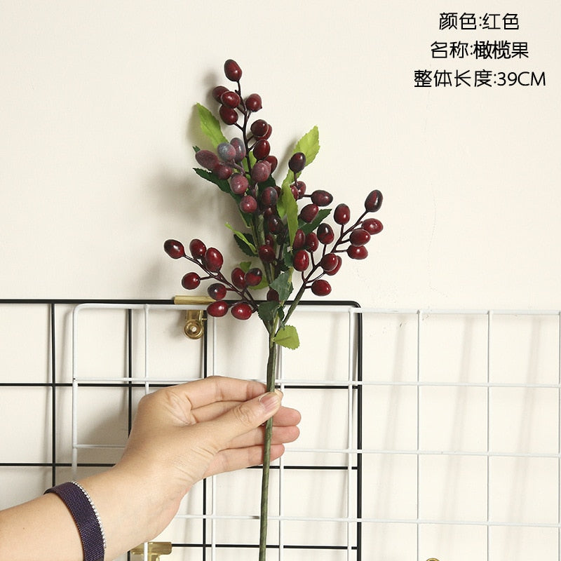 Berry Artificial Flower Fake red berries Christmas Flower New Year's decor Tree Artificial berry Christmas Decoration For Home