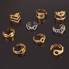 Load image into Gallery viewer, Punk Vintage 316L Stainless Steel Ring Open Rings For Women Chain Ring Adjustable Finger Ring Party Jewelry Gift Wholesale