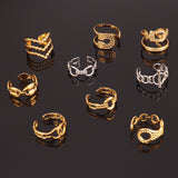 Punk Vintage 316L Stainless Steel Ring Open Rings For Women Chain Ring Adjustable Finger Ring Party Jewelry Gift Wholesale