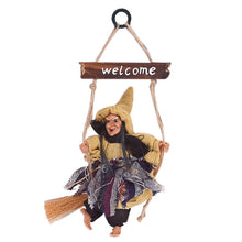 Load image into Gallery viewer, SKHEK Halloween Halloween Horror Witch Doll Hanging Ornaments Flying Witch With Broom Pendant Halloween Party Decoration For Home DIY Wreath
