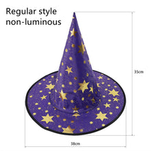 Load image into Gallery viewer, SKHEK Lighted Witch Hats Halloween Decorations Can Be Hung Tree Hanging Ornament Halloween Costume Cosplay Wicked Witch Supplies