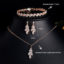 Load image into Gallery viewer, Skhek 3Pcs/set Fashion Crystal Bridal Jewelry Sets Silver Color Geometric Choker Necklace Earrings Bracelet Wedding Jewelry Sets