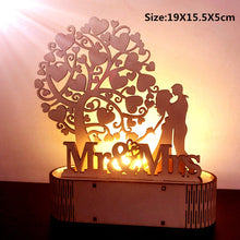 Load image into Gallery viewer, Skhek  MR MRS Wedding Wooden Decoration With LED Light Rustic Wedding Decoration Wedding Table Event Party Decor Valentine Day Supplies