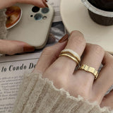 Skhek Classic Gold Color Circle Open Ring For Woman Sexy Metal  Finger Accessories Fashion Korean Jewelry Wedding Party Unusual Rings