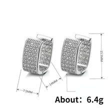 Load image into Gallery viewer, Skhek Silver Color Zircon Crystal Hoop Earring for Women Wedding Trendy Geometric Circle Daily Wear Paety Jewelry