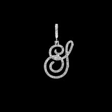 Load image into Gallery viewer, SKHEK Fashion 26 Cursive Initial Letter Zircon Pendant Necklace For Women Shiny Crystal Alphabet Rope Chain Necklace Hip Hop Jewelry