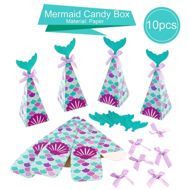 Skhek  Little Mermaid Party Decor 1St One Birthday Party Kids Girl Mermaid Party Gifts Mermaid Brithday Party Supplies Baby Shower