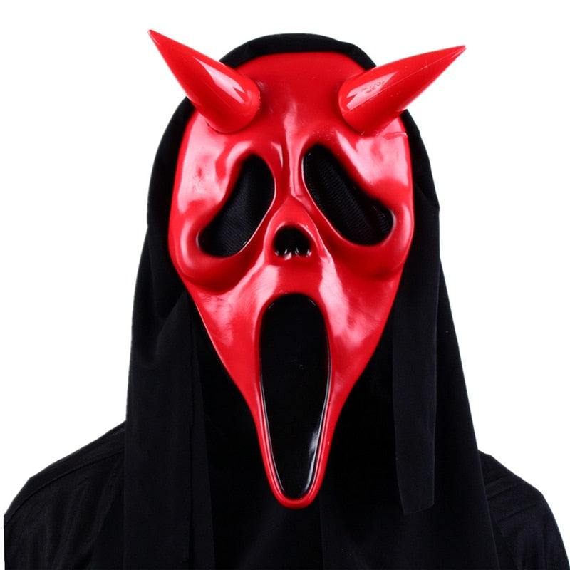 SKHEK Scream Scarecrow Halloween Adult Male Zombie Horror Scream Death Ghost Costume Cosplay Fancy Dress Mask Party Accessories