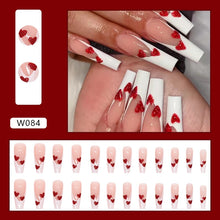 Load image into Gallery viewer, SKHEK Halloween Extra Long Pointed French Wearable Armor White Rose Diamond Slim False Nails Tips Fake Nails Set Press On Nails Manicure Tools