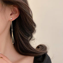Load image into Gallery viewer, Skhek Fashion Black Drop Tassel Long Earrings For Women Luxury Temperament Plated Metal Dangle Earring Party Jewelry Gift Pendientes