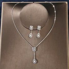 Load image into Gallery viewer, Skhek Luxury Brilliant Cubic Zirconia Leaf Necklace Earring Ring Bracelets Set For Women CZ Light Drop Bridal Wedding Jewelry Set Gift