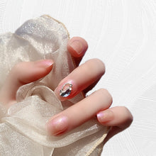 Load image into Gallery viewer, SKHEK Bride Shining Rhinestone Wedding False Nails Ladies Simple Fashion French Fake Nails White Beige Acrylic Nail Tips With Glue