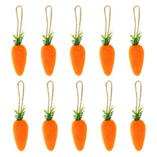 Load image into Gallery viewer, 10pcs Mini Easter Carrot Hanging Ornament Artificial Radish Pendant For Home Room Wall Decoration Easter Party Decor Kids Toy