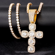 Load image into Gallery viewer, Skhek Iced Out Crystal Cross Miami Cuban Link Chain Necklace For Women Men Luxury Square Rhinestone Cross Choker Necklace Punk Jewelry