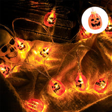 Load image into Gallery viewer, SKHEK 1.5M Halloween Led Skull Lights String Bat Tombstone Ghost Pumpkin Ornaments Tree Halloween Decoration For Home DIY Party Decor