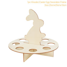 Load image into Gallery viewer, Easter Decoration for Home Wooden Easter Egg Holder Shelves DIY Craft Handmade Ornaments Kids Gift Happy Easter Party Decor 2022