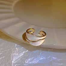 Load image into Gallery viewer, Skhek 2023 Fashion White Enamel Geometric Irregular Metal Adjustable Open Ring Waterproof Women Gothic Girls&#39; Luxury Unique Jewelry
