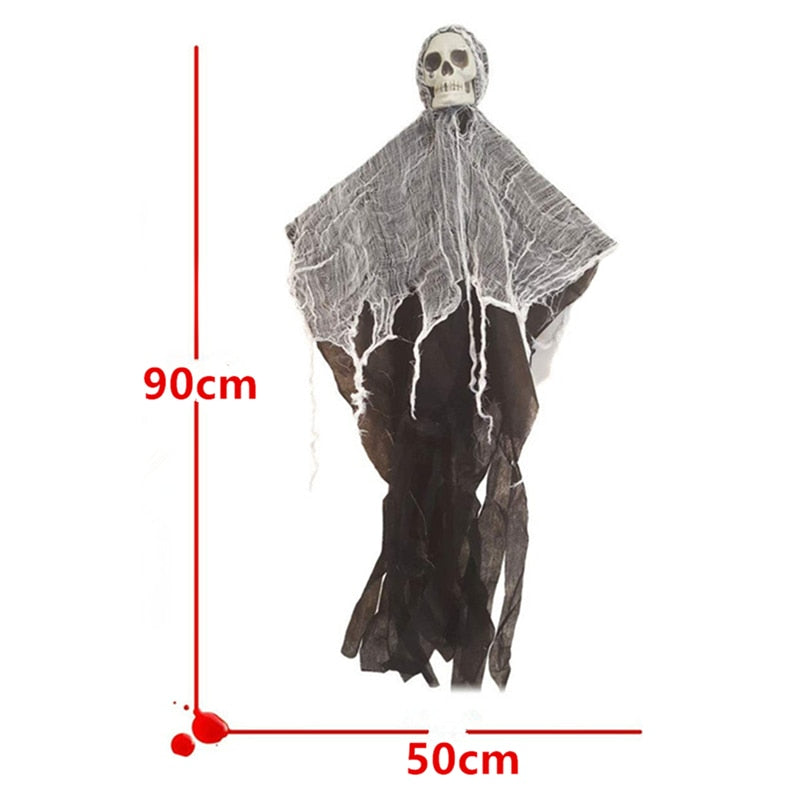 SKHEK Halloween Decoration Hanging Skull Ghost Scary Horror Props Haunted House Decor Halloween Party Decor Indoor Outdoor Home Decors