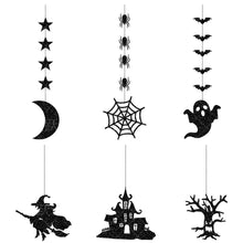 Load image into Gallery viewer, SKHEK Halloween Decoration Banner Pendant Spider Witch Ghost Bat Pendant Ghost Festival Atmosphere Layout Props Happy Helloween Party