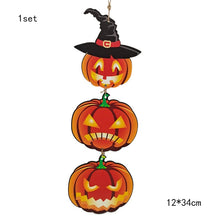 Load image into Gallery viewer, SKHEK 1Pc Halloween Ornaments Living Room Door Window Happy Halloween Pumpkin Witch Hat Children&#39;s Toy Tag Halloween Decoration