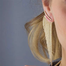 Load image into Gallery viewer, Skhek Luxury Women&#39;s Earrings Statement Earring Long Full Rhinestone Earrings For Women Tassel Crystal Earrings Weddings Party Jewelry
