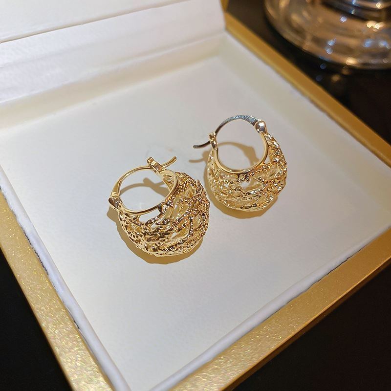 Skhek Gold Color Vintage Geometry Hollow Earrings Set Metal Round Dangle Earrings Round For Women Simple Trendy Party Jewelry