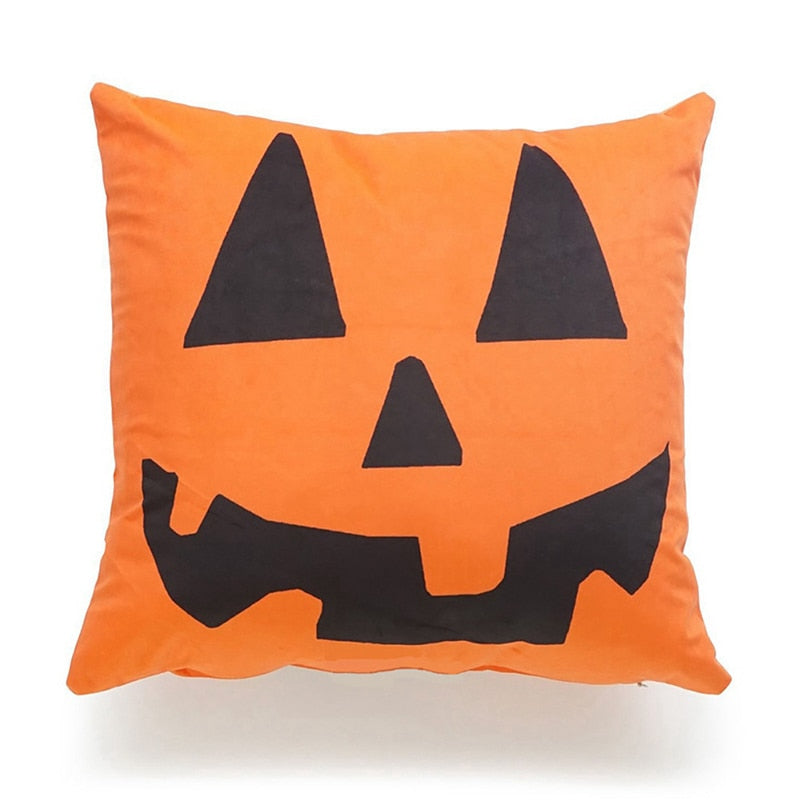 SKHEK Halloween Halloween Cushion Covers Pumpkin Witch Trick Or Treat Pillowcase Decoration Linen Pillow DIY Cartoon Halloween Home Decoration