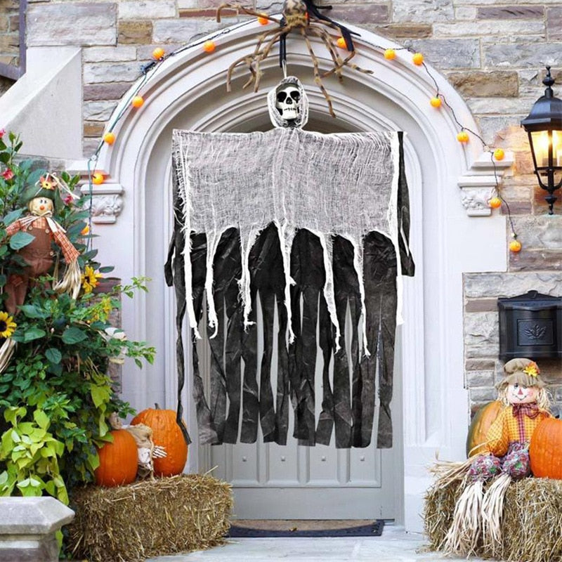 SKHEK Halloween Decoration Hanging Skull Ghost Scary Horror Props Haunted House Decor Halloween Party Decor Indoor Outdoor Home Decors