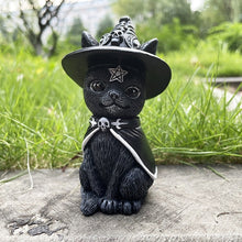 Load image into Gallery viewer, SKHEK Halloween Garden Witch Cat Sculpture Gothic Kitten Decoration Halloween Magic Cat Resin Craft Ornament Home Outdoor Courtyard Decorations