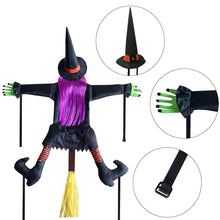 Load image into Gallery viewer, SKHEK Halloween New Witch Doll Crashing Witch Into Tree Halloween Decoration Door Porch Tree Decoration