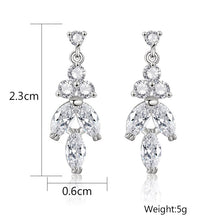 Load image into Gallery viewer, Skhek 3Pcs/set Fashion Crystal Bridal Jewelry Sets Silver Color Geometric Choker Necklace Earrings Bracelet Wedding Jewelry Sets