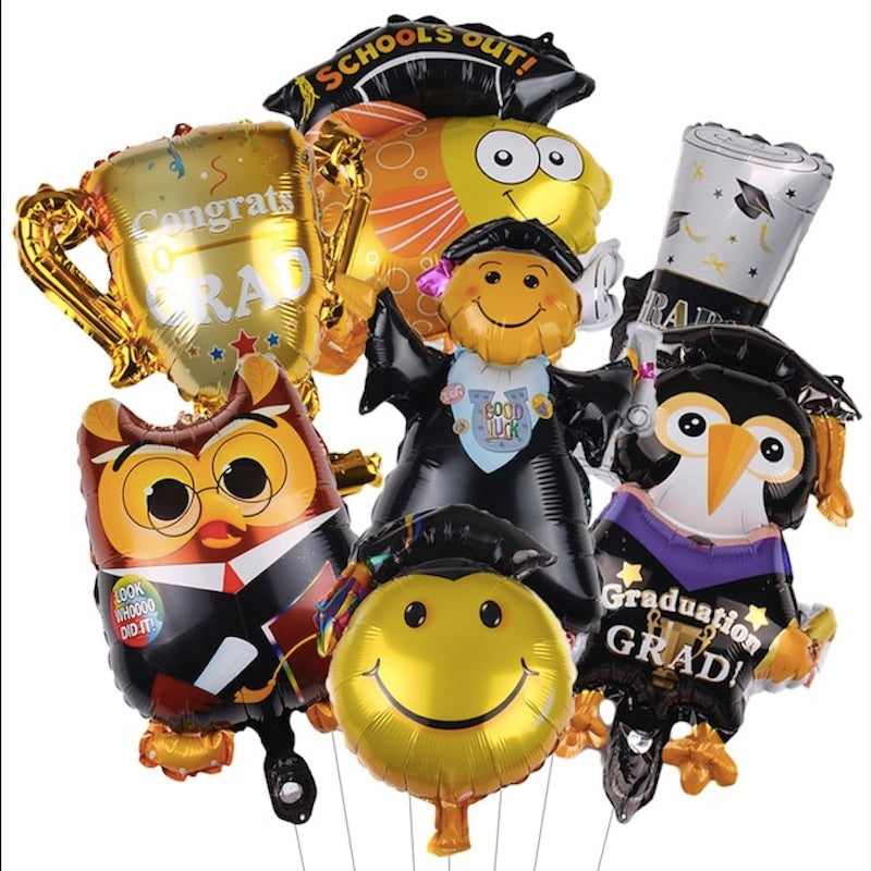 2022 Graduation Gift Balloons 7Pcs Mini Air Foil Balloon Back To School Decorations Congratulation Graduation Party Supplies