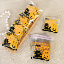 Load image into Gallery viewer, SKHEK 50/100Pcs Halloween Plasti Candy Cookie Bag Trick Or Treat Kids Gift Biscuit Snack Baking Package Bag Happy Halloween Decoration