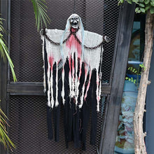 Load image into Gallery viewer, SKHEK Festival Gift Toys Scare Hanging Witch Hanging Ghost Glowing Dolls Halloween Horriying Skeleton Monster Hanging Props Pendant