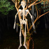 SKHEK Halloween Scary Halloween Props Luminous Hanging Skeleton Halloween Party Home Outdoor Yard Garden Decoration Movable Glow Fake Skull