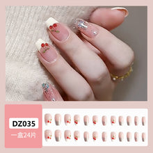 Load image into Gallery viewer, SKHEK Halloween Detachable Manicure Wearable Nail Art Press On Nails Pink Gradient Bow Cute Girly Heart Ballerina Fake Nails With Designs