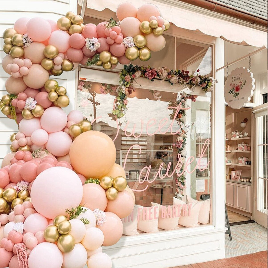Macaron Apricot Balloon Garland Arch Kit Wedding Birthday Party Decoration For Home Baby Shower Rose Gold Confetti Latex Balloon